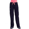 thumbnail image 1 of Med Couture Women's Signature Drawstring Straight Scrub Pant, New Navy/Apricot, Large, 1 of 2