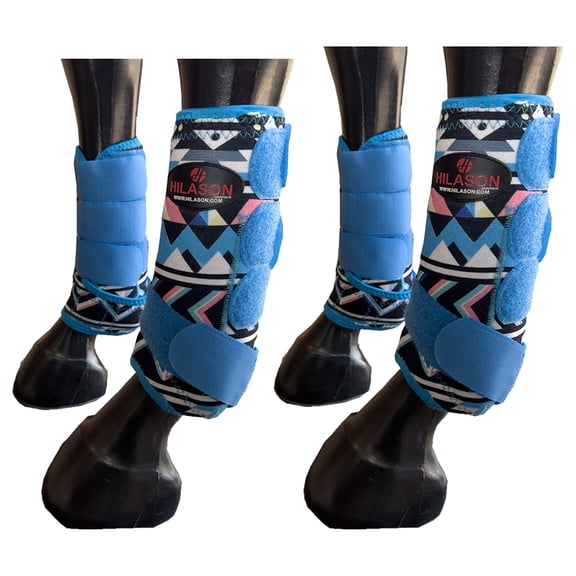 Med Hilason Horse Medicine Sports Boots Front Rear Hind Leg Protective Shock Absorbing