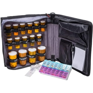 Trunab Pill Bottle Organizer Medicine Carrying Bag Safe Medication Travel  Bag for Prescription, Vitamins, Medical Supplements Storage (Bag Only)