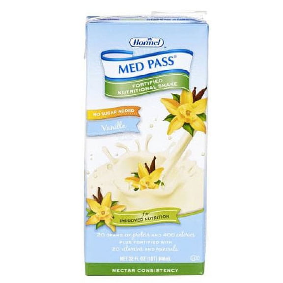 Med Pass Nutritional Supplement with No Sugar (VANILLA, 32OZ ) 12 Each / Case