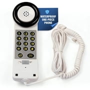 Med-Pat XL88WP Wall Mount Vintage Keypad Dialer Corded Phone with Visual Ringer, White