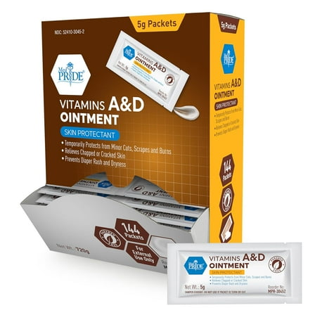 Med Pride A&d Ointment Packets 5g 144 count Skin Protectant Healing Ointment for Adults and Babies Chafing Dry Skin