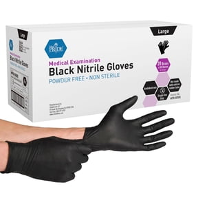Med Pride Black Nitrile Disposable Gloves 4 Mil Thick, 1000 Count Nitrile Gloves Latex-Free, Powder-Free & Non-Sterile, Large
