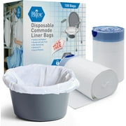 Med Pride Disposable Bedside Commode Liners with Drawstring, 100 Toilet Liners for Portable Potty & Toilets