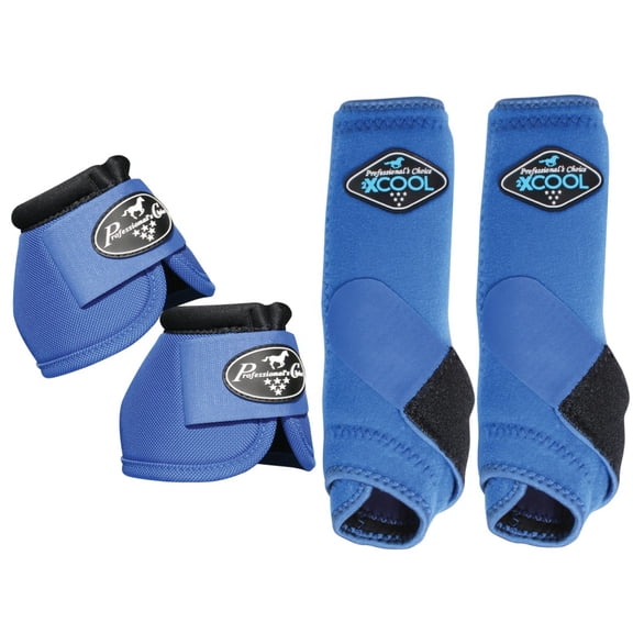 Professional's Choice 2XCool Sports Medicine Front Boots & Ballistic Bell Boots Value Pack - Royal Blue, Medium