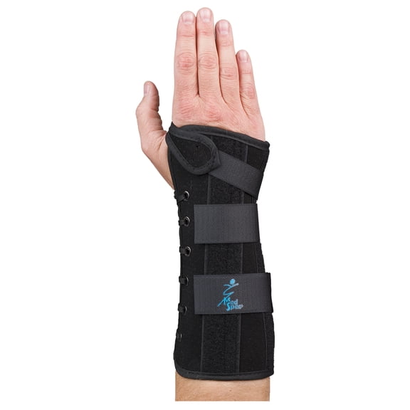 Med Spec Wrist Lacer Support, 10.5" Black, Large Right