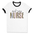 thumbnail image 1 of Med-Surg Nurse Leopard Print Ringer Tee Shirt Unisex Large White/Black, 1 of 5