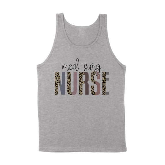 Med-Surg Nurse Leopard Print Tank Top Unisex Medium Grey