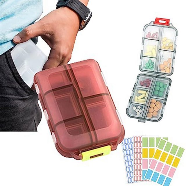 Med Wallet Pills with Labels, Medwallet Pill Organizer, Med Wallet Pill Case, Portable Daily