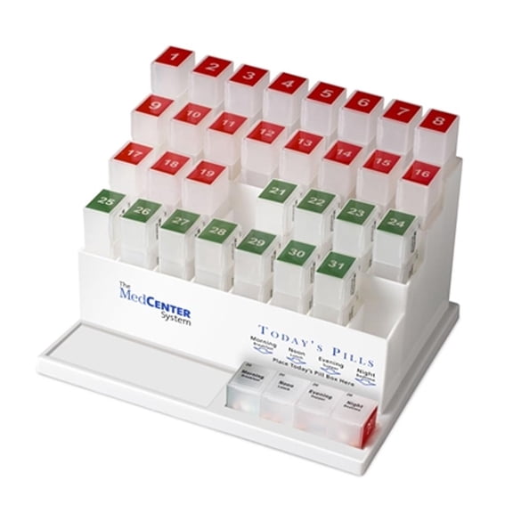 MedCenter Four-a-Day Monthly Pill Organizer