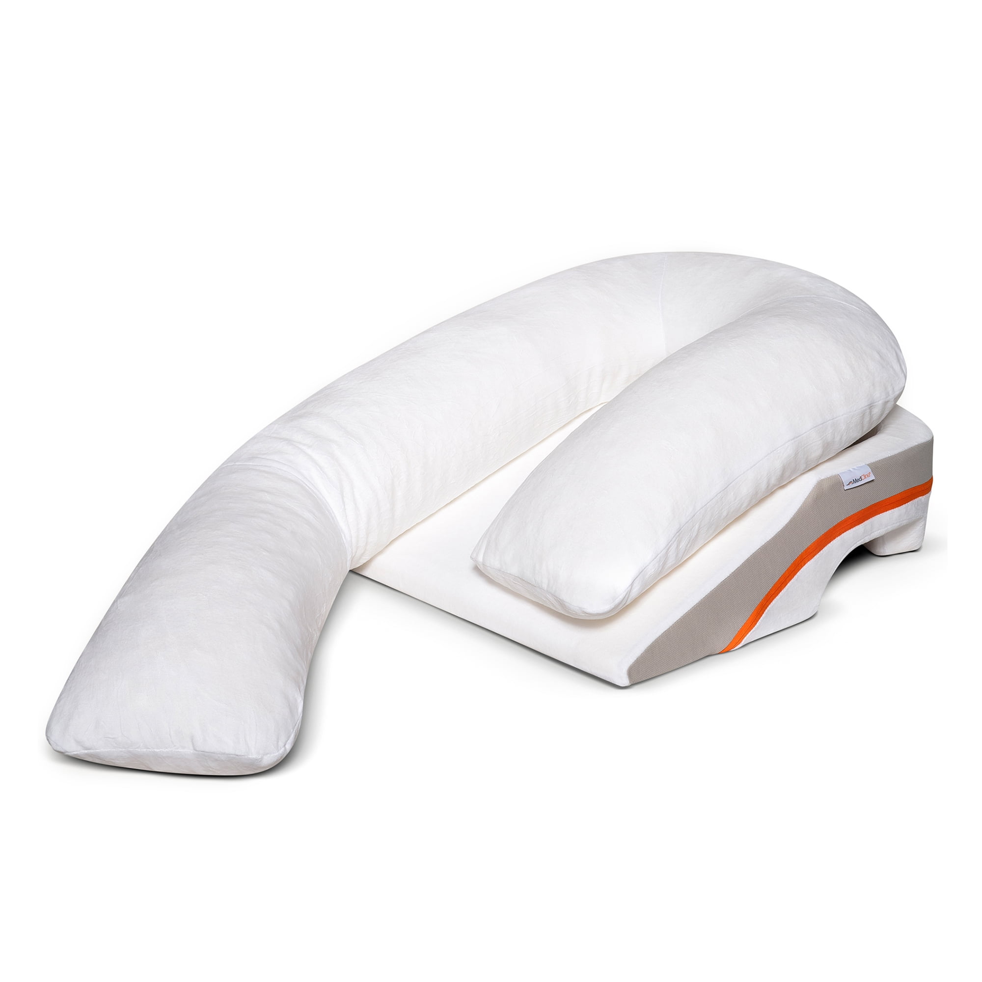 Large White Memory Foam Reflux Relief Wedge Pillow System