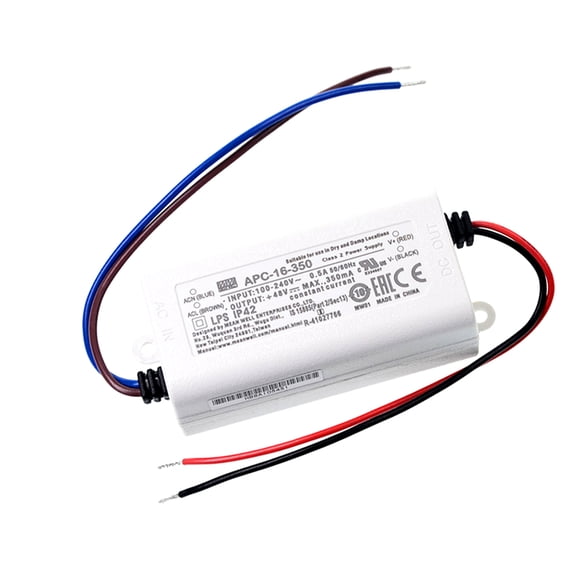 MedInnov 36V 350mA 16.8W Constant Current LED Driver - MEAN WELL APC-16-350 Compact & Efficient