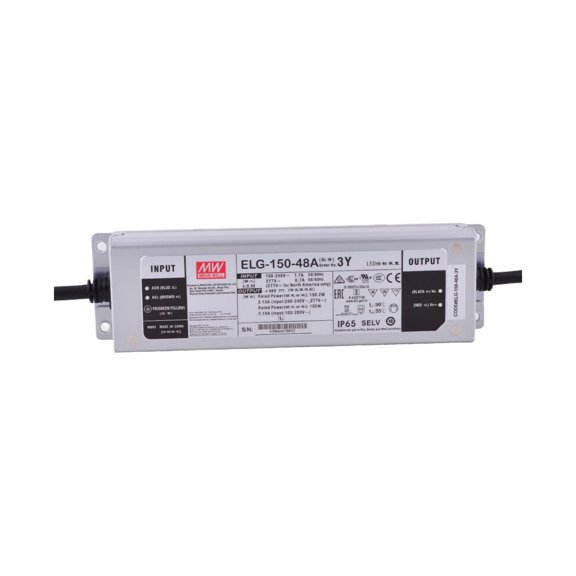 MedInnov 48V 3.1A 150W Dimmable LED Driver, Compatible with MW ELG-150-48A-3Y, IP67, for Street Light, Area Light, UL Recognized