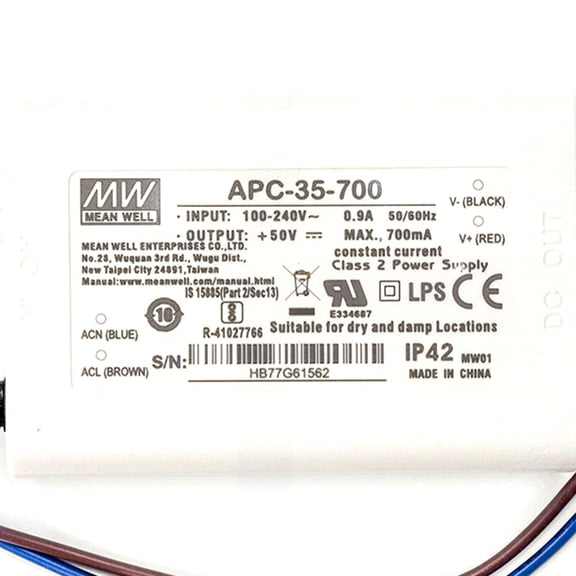 MedInnov 700mA 35W Constant Current LED Driver, UL Recognized, for LED Fixture, DIY Light Builds