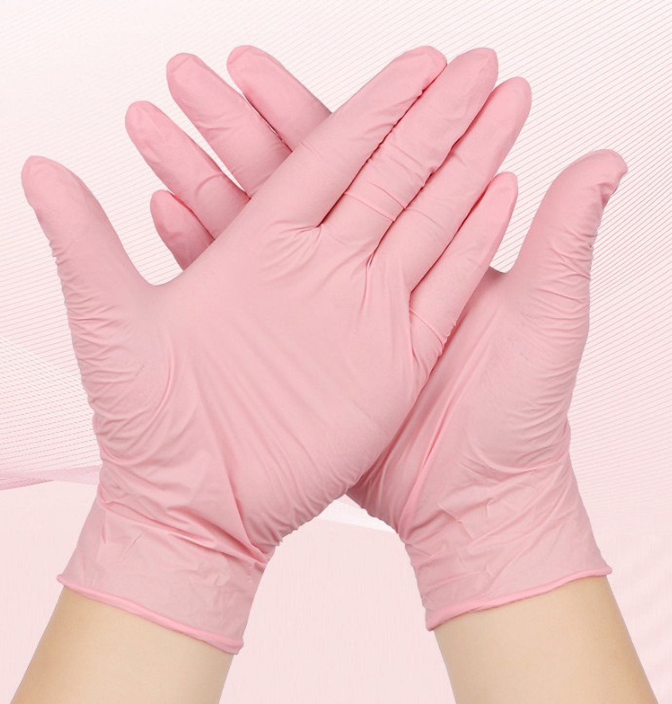 Disposable Medium Pink Nitrile Gloves For Cleaning And Services 100PCS Disposable Medium Pink Nitrile Gloves For Cleaning And Services 100PCS