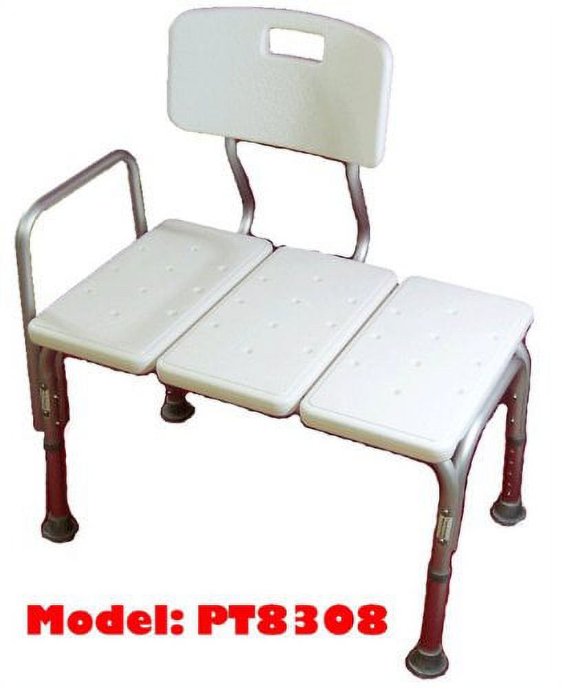 MedMobile BATHTUB TRANSFER BENCH / BATH CHAIR WITH BACK, WIDE SEAT