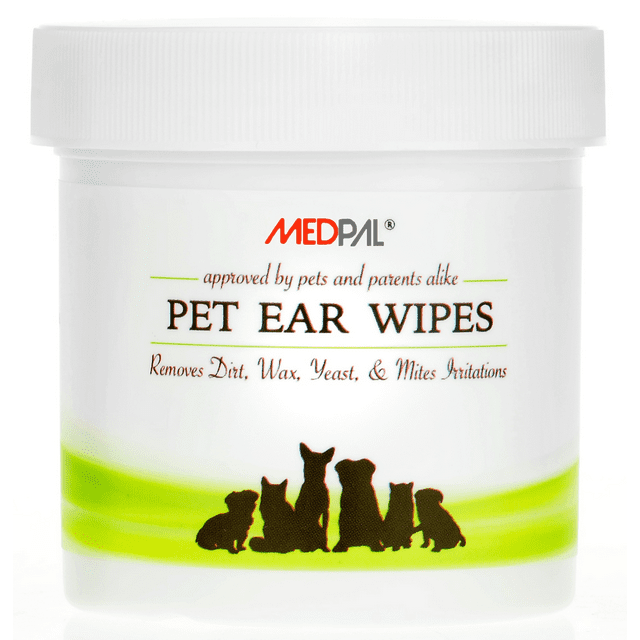 MedPal Professional Pet Ear Cleansing Wipes for Dogs and Cats Dog Ear Wipes Used to Stop