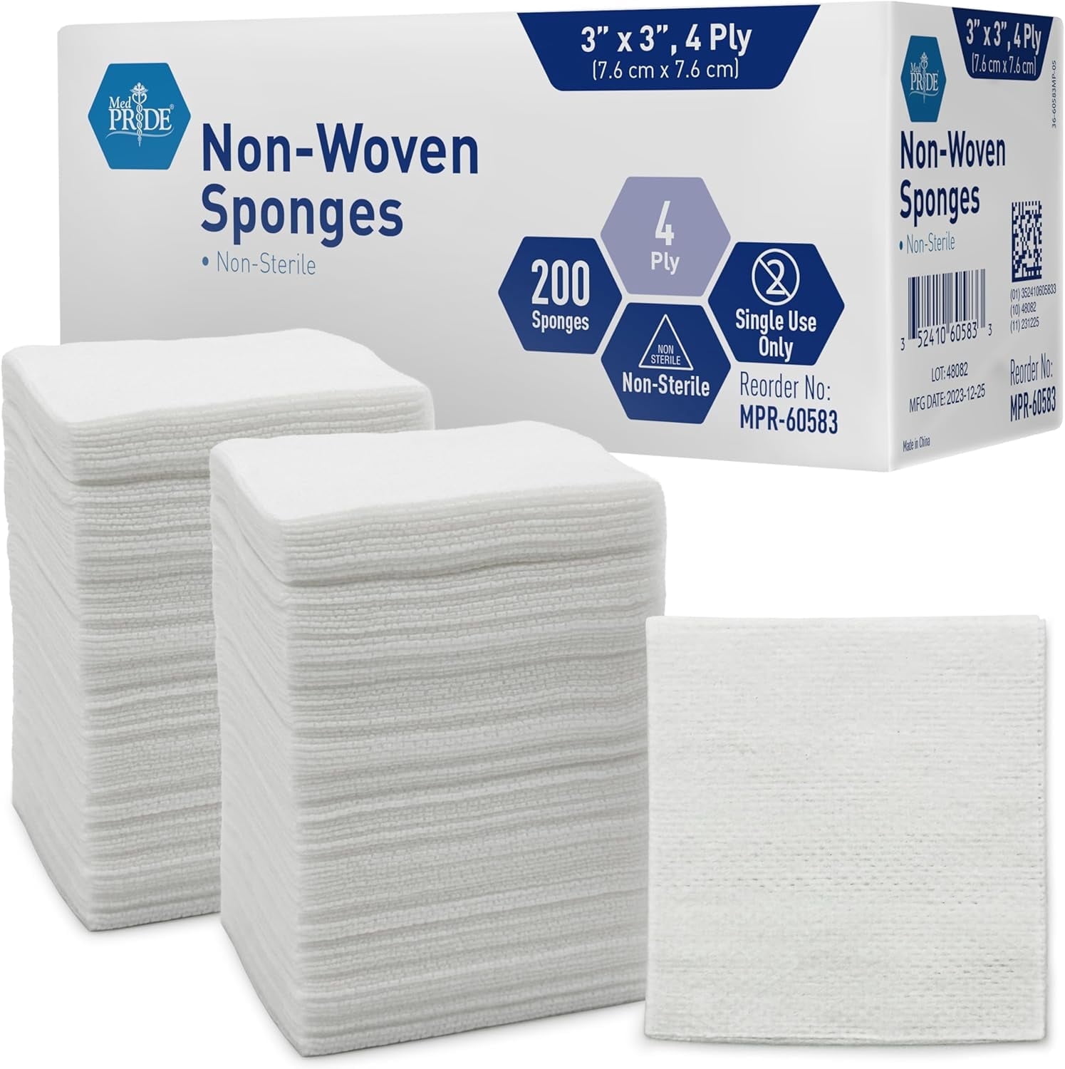 (4844)専用 Medline 4x4 NonSterile Gauze Sponges, 8-ply, 200 Pcs, Medical
