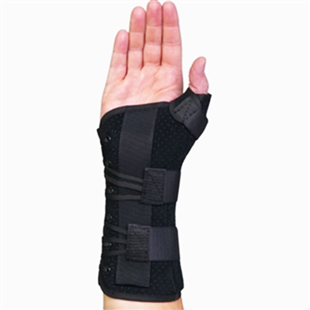 MedSpec Ryno Lacer Wrist and Thumb Brace Long, Black Medium Left