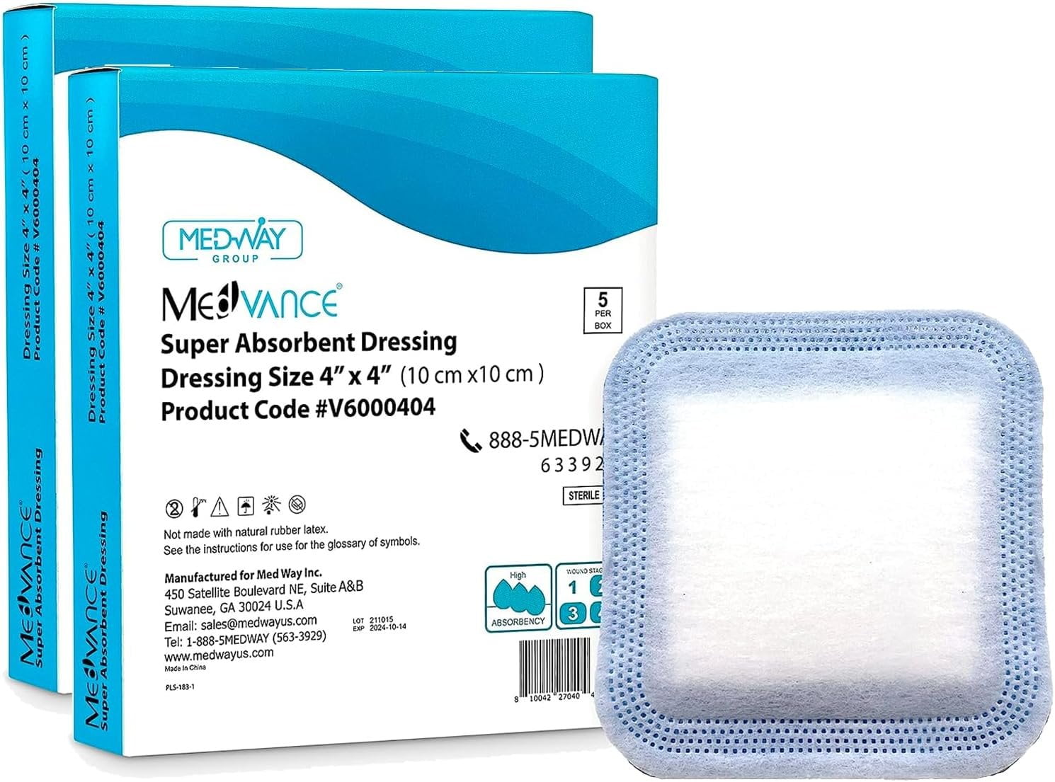 MedVance Super Absorbent Dressing, NonAdhesive Pads for Wound Care