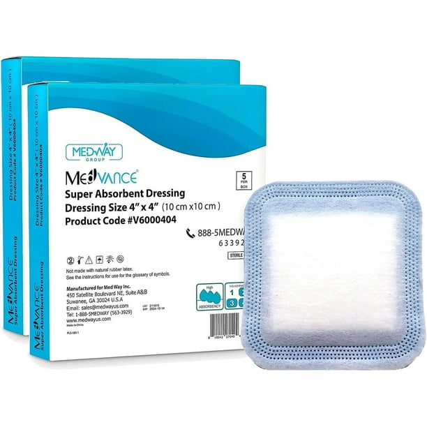 MedVance Super Absorbent Dressing, NonAdhesive Pads for Wound Care