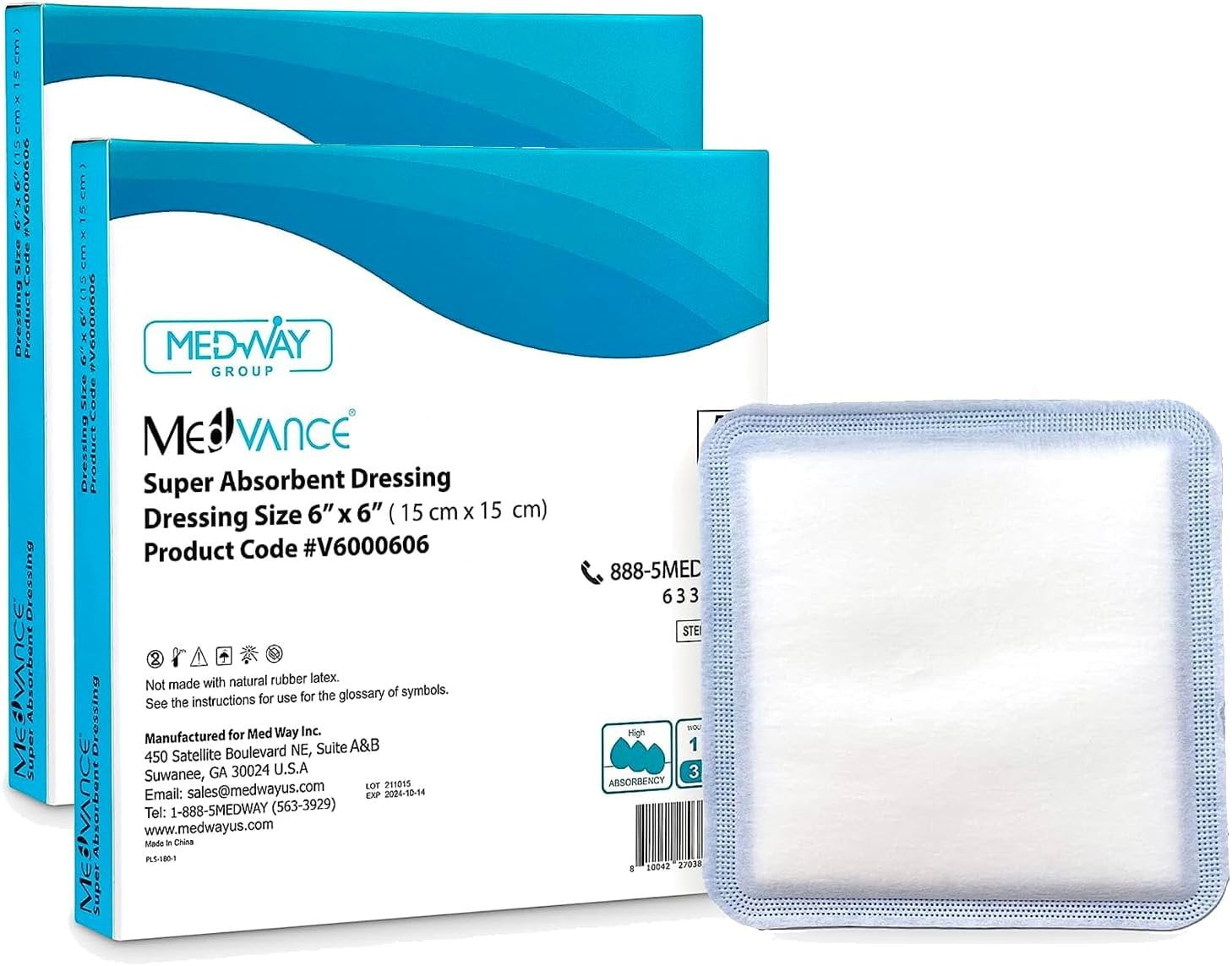 MedVance Super Absorbent Dressing, NonAdhesive Pads for Wound Care