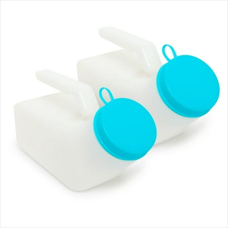 MedVance Urinal for Men 1000ml with Glow in The Dark Spill Proof Screw Cap Lid (2 Pack)