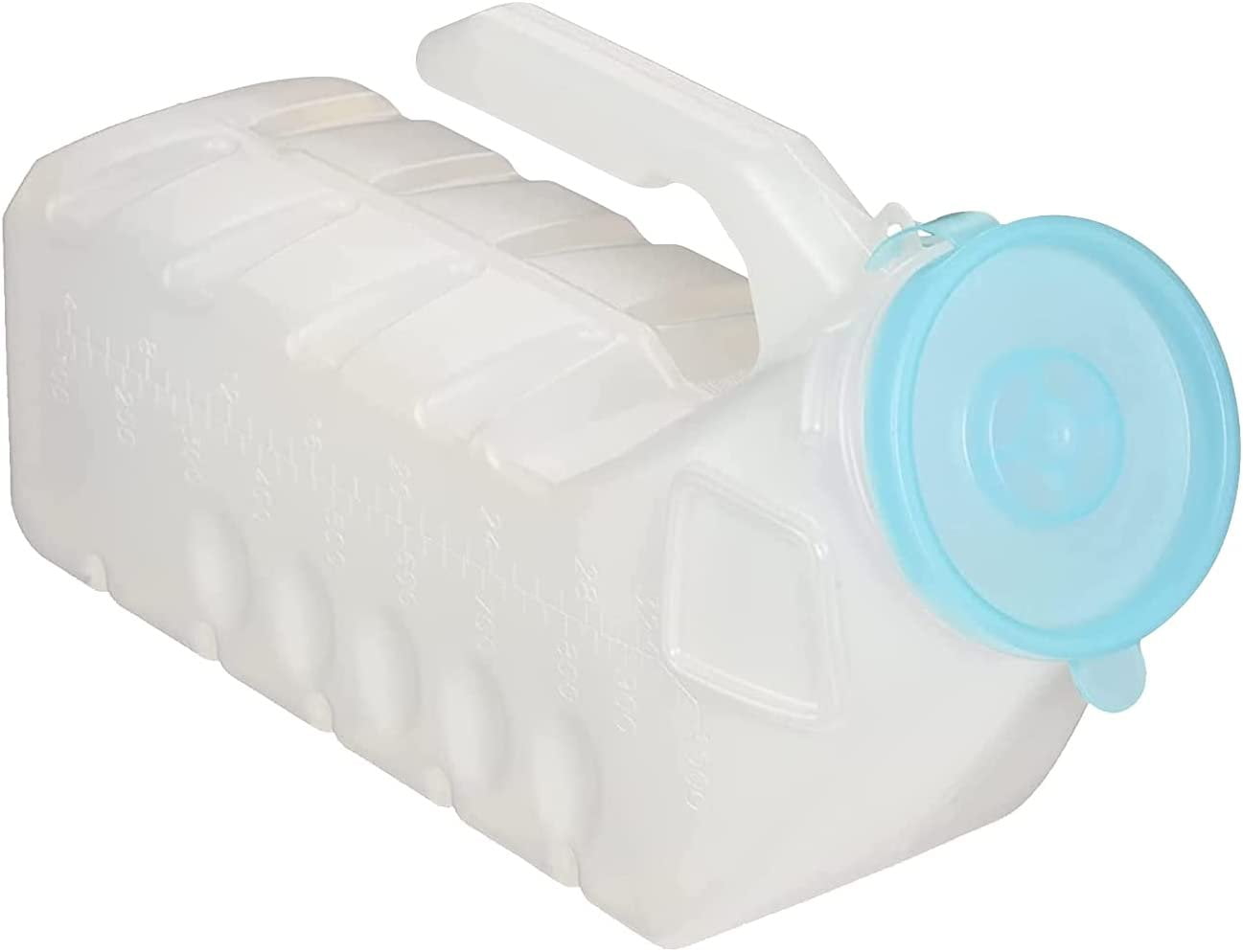 MedVance- Urinals for Men 1000ml with Glow in The Dark Spill Proof Pop Cap Lid, Plastic Pee Bottles for Men, Male Urinals, Pee Container Men, Portable Urinal for Car, Elderly & Incontinence 1 Pack