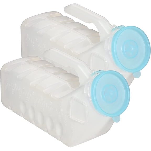 MedVance 1000ml Spill Proof Urinals for Men, Portable Pee Container, 2 Pack