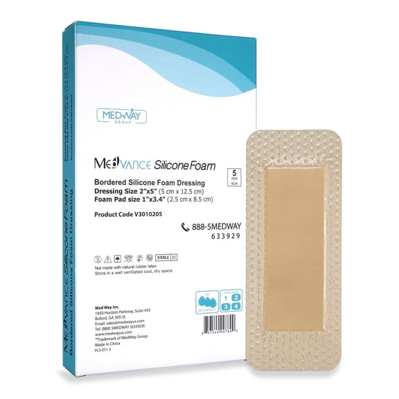 MedVance Silicone Foam Dressing with Adhesive Border for Wound Care & Pressure Ulcers