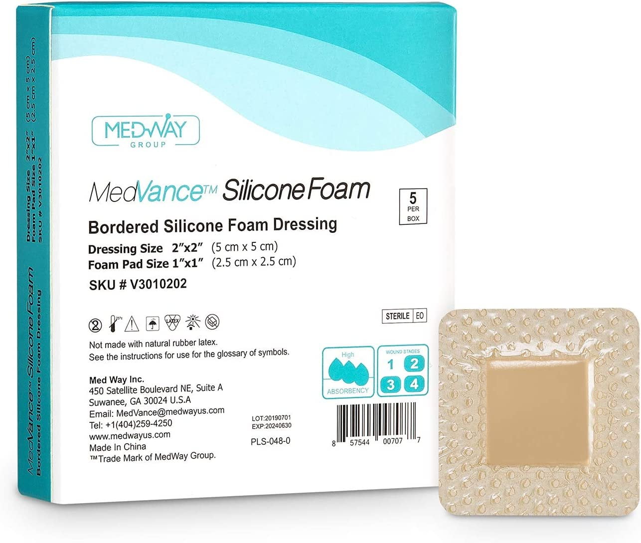 MedVanceTM Silicone Bordered Silicone Adhesive Foam Dressing Size 2   MedVanceTM Silicone Bordered Silicone Adhesive Foam Dressing Size 2 X2 1 X1 Pad Box Of 5 Dressings Edc94521 Ec3c 4864 A872 Ad78c861a0dd.3a0197610db28219a2e7cc35314e4e5e 