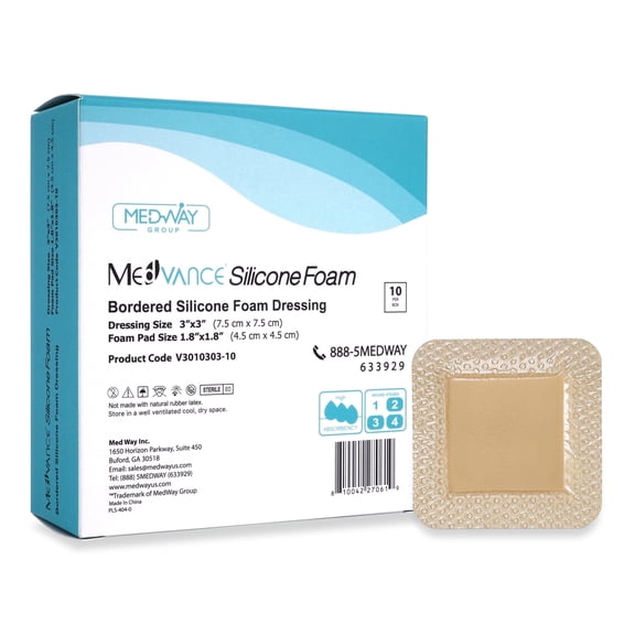 MedVance Silicone Foam Dressing with Adhesive Border for Wound Care & Pressure Ulcers