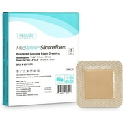 MedVanceTM Silicone - Bordered Silicone Adhesive Foam Dressing, Size 3"x3", (1.8"x1.8" pad), Box of 5 Dressings