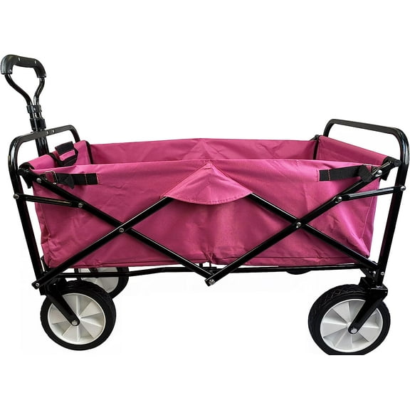 Meda 40876 | Collapsible Folding Outdoor Utility Wagon Cart (Pink)
