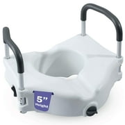 MedaCure Raised Toilet Seat Riser with Handles for Seniors with Adjustable Height, Locking Mechanism Contoured Seat, Tool Free