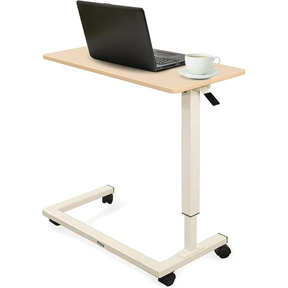 Medacure Adjustable Overbed Table with Wheels - 50 Lb Weight Capacity