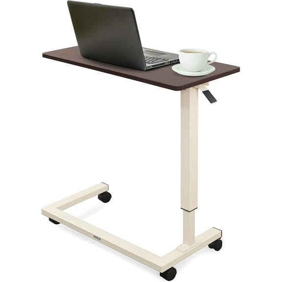 Medacure Adjustable Overbed Table with Wheels - 50 Lb Weight Capacity
