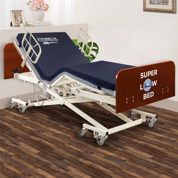 Medacure Ultra Full Electric Ultra Low Adjustable Hospital Bed - 7" - 30" Height, 80" - 88" Length, 36" Width