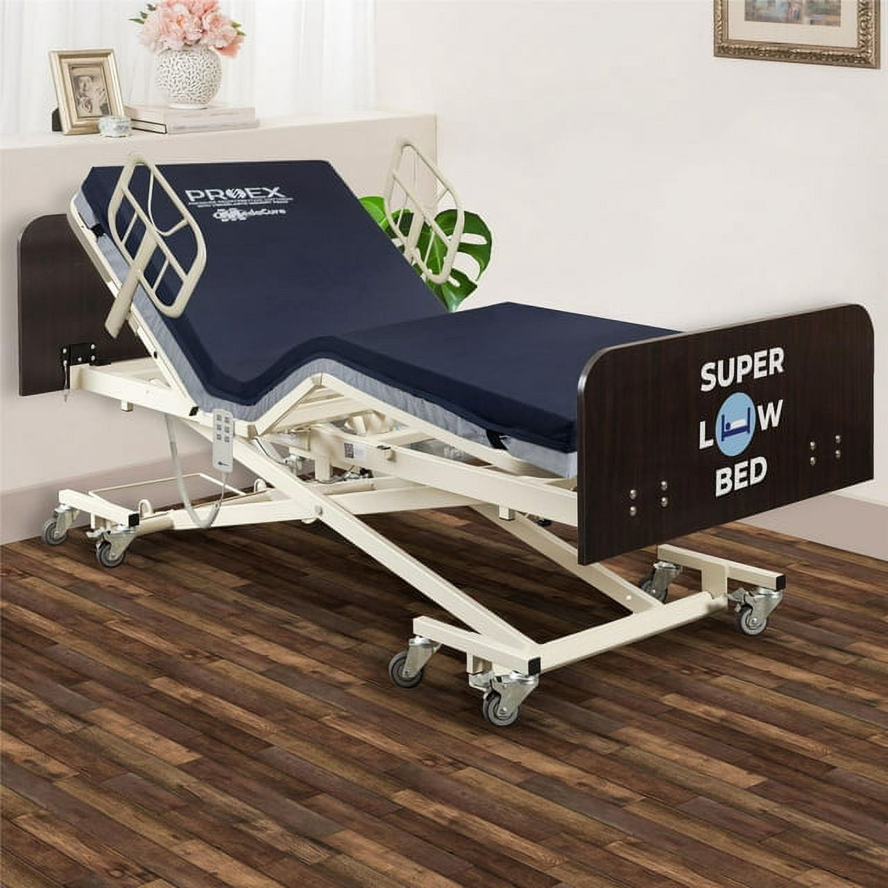 Medacure Ultra Full Electric Ultra Low Adjustable Hospital Bed - 7" - 30" Height, 80" - 88" Length, 36" Width
