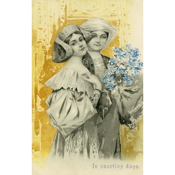 Medaeval Ladies Poster Print By Mary Evans Picture Librarypeter & Dawn Cope Collection (24 X 36)