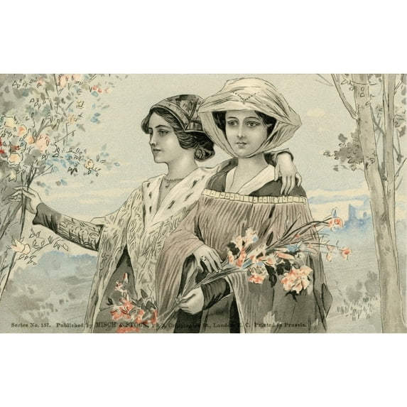 Medaeval Ladies Poster Print By Mary Evans Picture Librarypeter & Dawn Cope Collection (36 X 24)