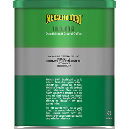Medaglia D'Oro Decaf Italian Roast Espresso Style Ground Coffee, 10