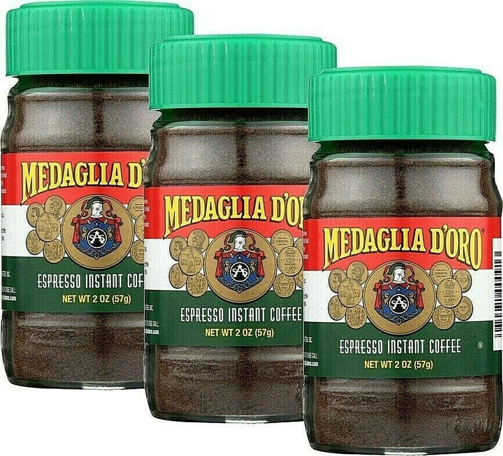 Medaglia D'Oro Espresso Instant Coffee Italian Roast 2 oz (Pack of 3