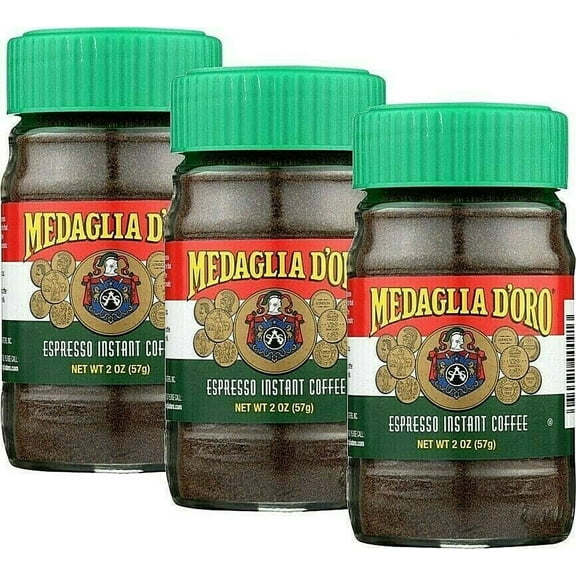 Medaglia d'Oro Style Instant Double Roast Italian Espresso Coffee 2oz (3 Pack)