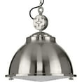 thumbnail image 1 of Medal Collection One-Light Brushed Nickel Clear Patterned Glass Coastal Pendant Light, 1 of 2
