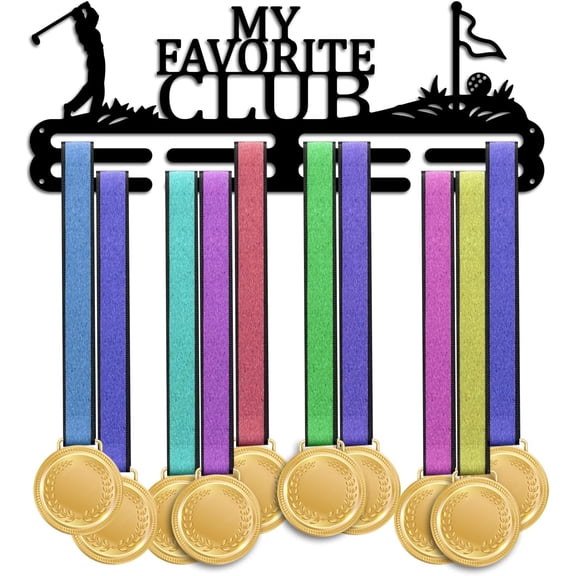 Medal Display Hanger Holder Golf Themed Medal Holder 15.7" Awards Ribbon Hanger Medal Display Wall Rack Sports Medal Hanger Display for Sports Athletes Awards Ribbons Cheer Making DIY