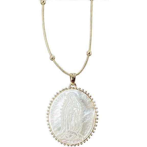 Medal Guadalupe,Cadena Virgen De Guadalupe Salvation Miraculous Necklace,Faith Gold Plated Cooper Necklace Women