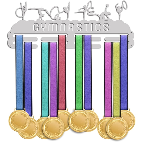 Medal Hanger Display Gymnastics Medal Holder Rack Wall Mount Hanger Decor Troy Shelf Tiered Award Rack Award Ribbon Hanger for Over 50 Medals Easy to Install 1set