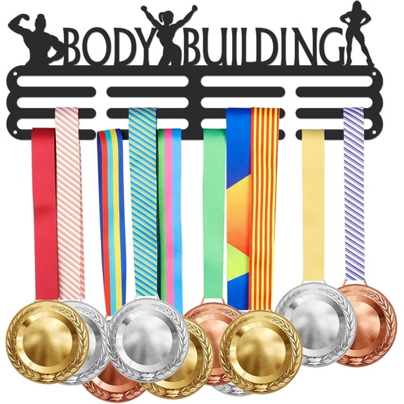 Medal Hanger Display Holder Body Building Female Sport Iron Hook Rack Frame Medal Hanger Awards Ribbon Wall Mounted Award Holder DIY for Over 60+ Medals