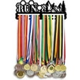thumbnail image 1 of Medal Hanger Display Rack Hanger Awards Ribbon Holder Medal Hook Race Medal Display Wall Mount Medals Frame for Wall Over 50 Medals Easy to Install, 1 of 9